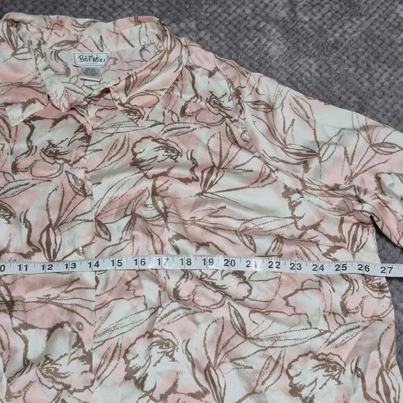 Vintage Bob Mackie Silk Floral Top Women 26W Art Tropical Vacation Resort Pink - Picture 6 of 7